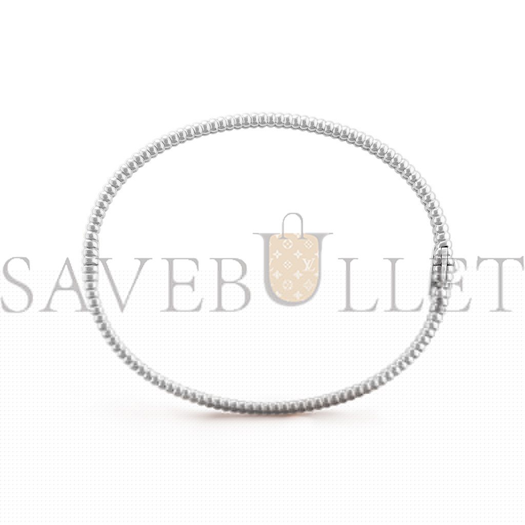 V*N CL*F arpels perlÉe diamonds bracelet, 1 row, medium model - white gold, diamond  vcarp27j00